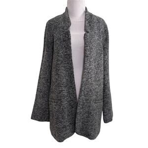 Soft Surrounding St James Jacket Blazer L Black White Tweed Academia Preppy Work